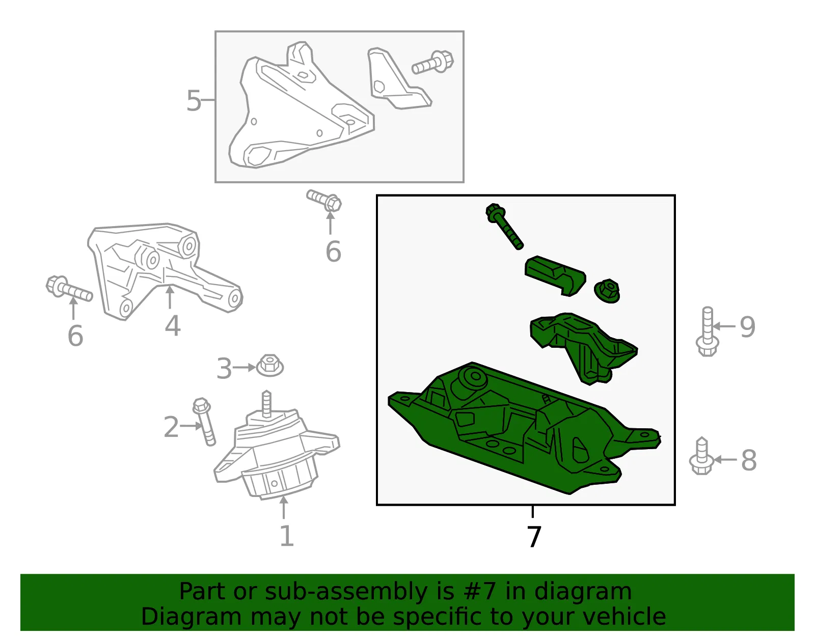Automatic Transmission Mount - GM (84049784) - view 5