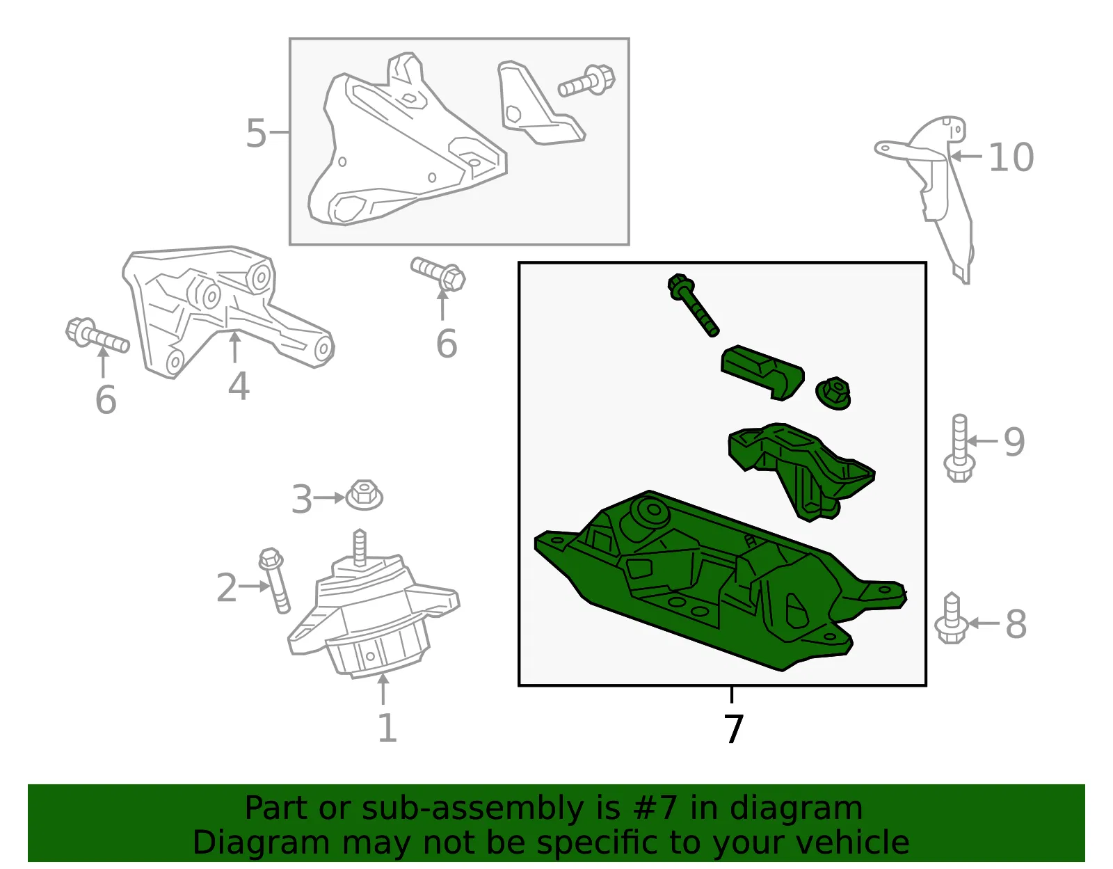 Automatic Transmission Mount - GM (84056866) - view 5