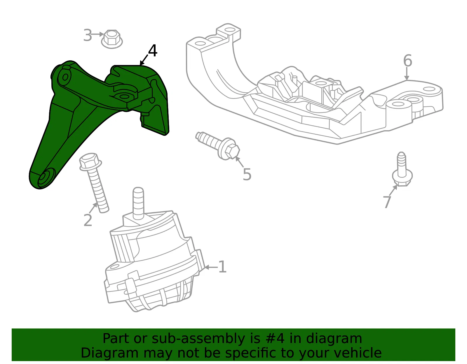 Driver Side Engine Mount Bracket - GM (84146174) - view 3