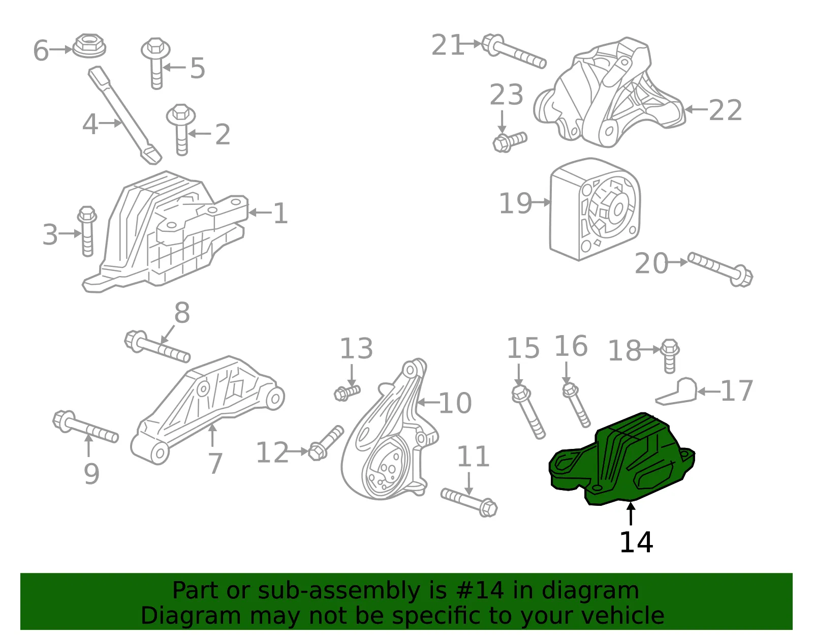 Automatic Transmission Mount - GM (84289516) - view 4