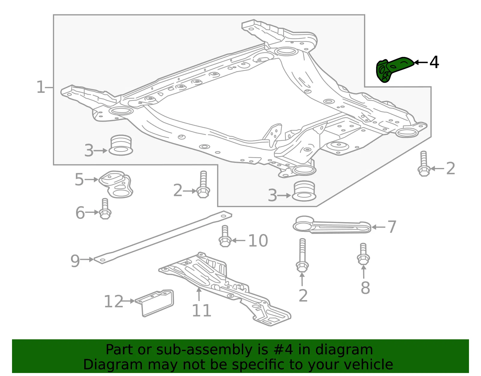 Engine Cradle Plate - GM (84296085) - view 3