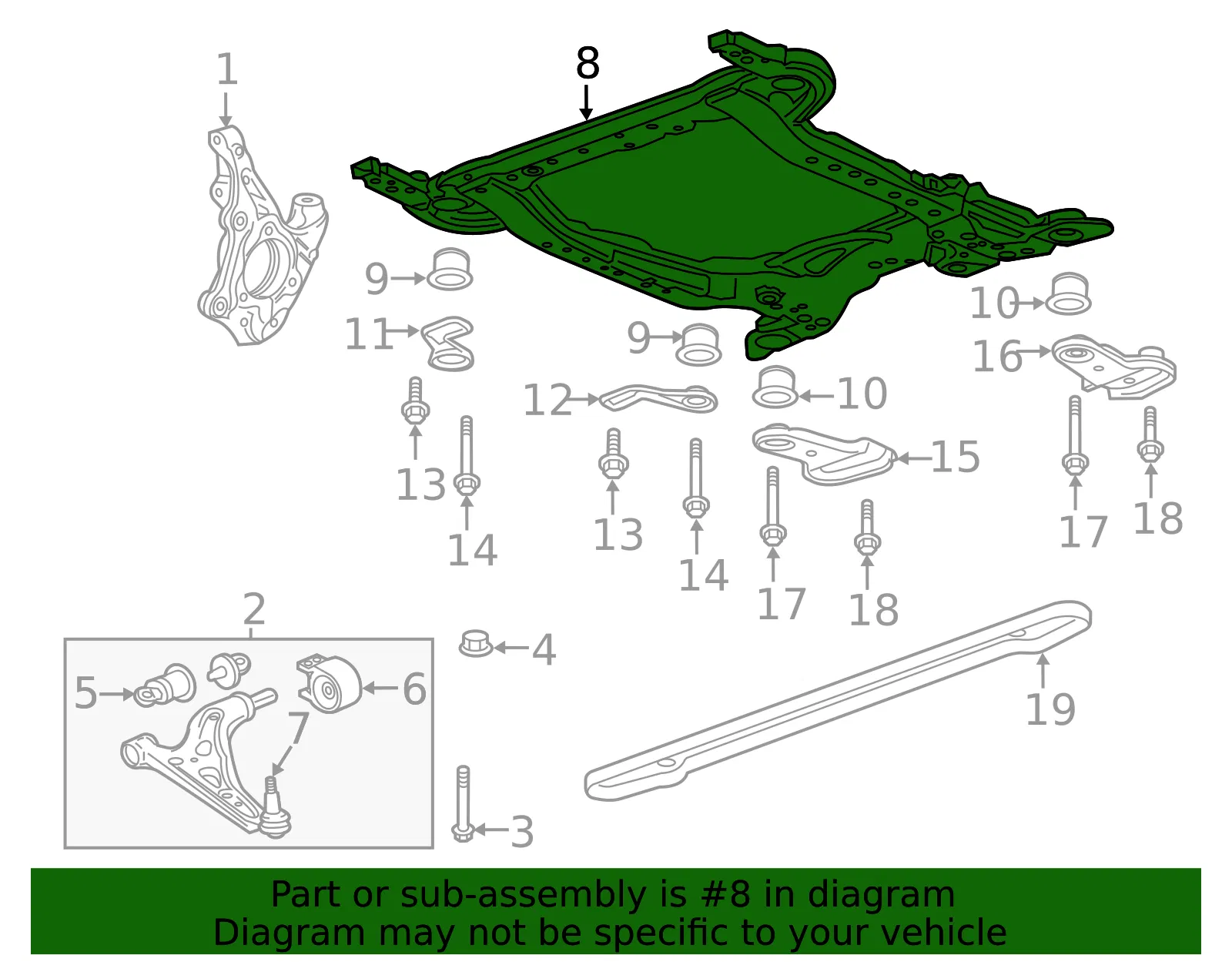 Engine Cradle - GM (84346980) - view 3