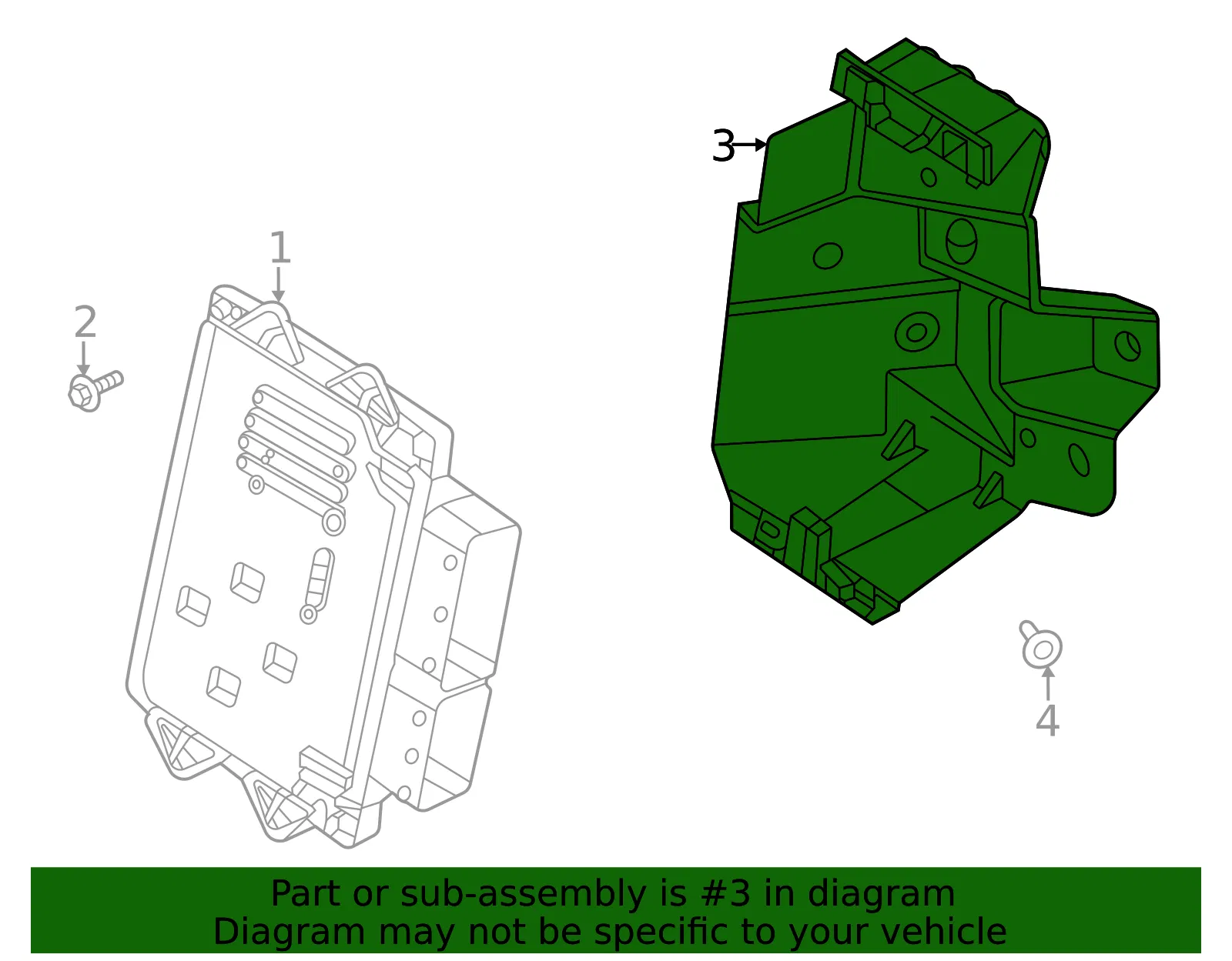 Transmission Control Module Bracket - GM (84406070) - view 4