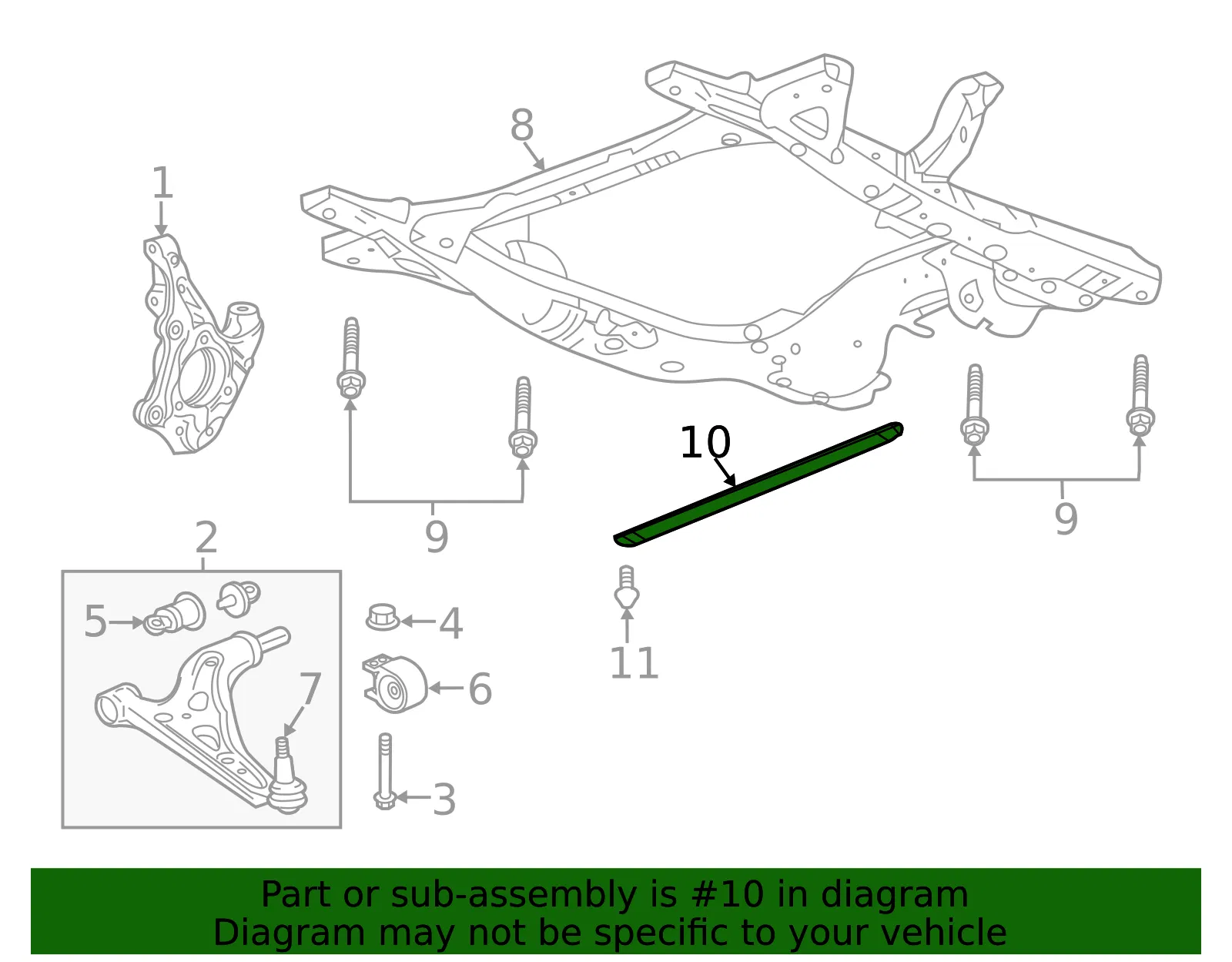 Engine Cradle Brace - GM (84560587) - view 3