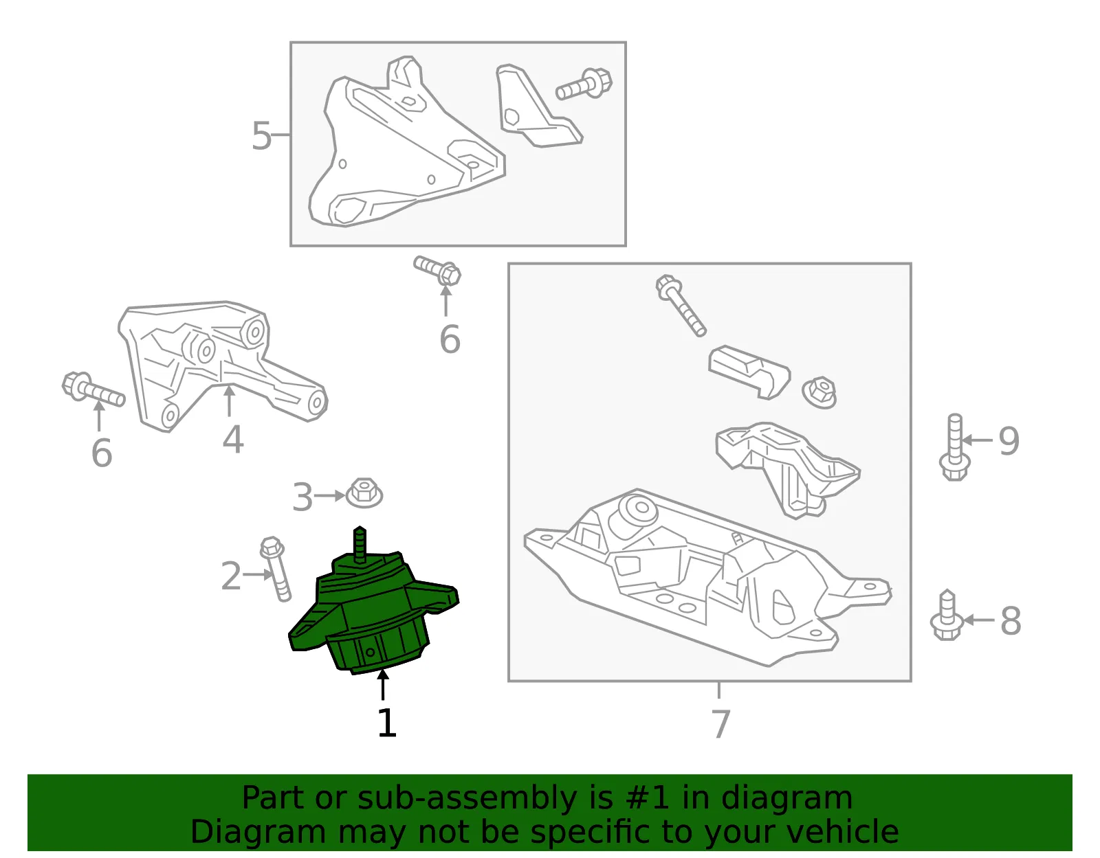 Driver Side Engine Mount - GM (84850282) - view 8