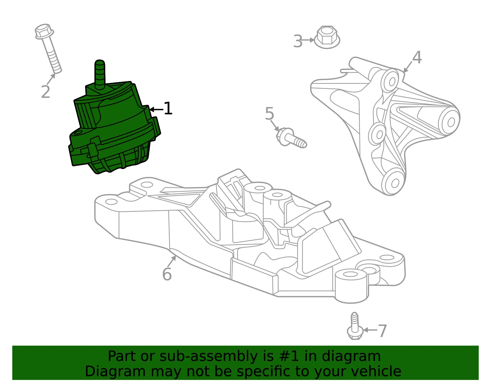 Passenger Side Engine Mount - GM (85156936) - view 3