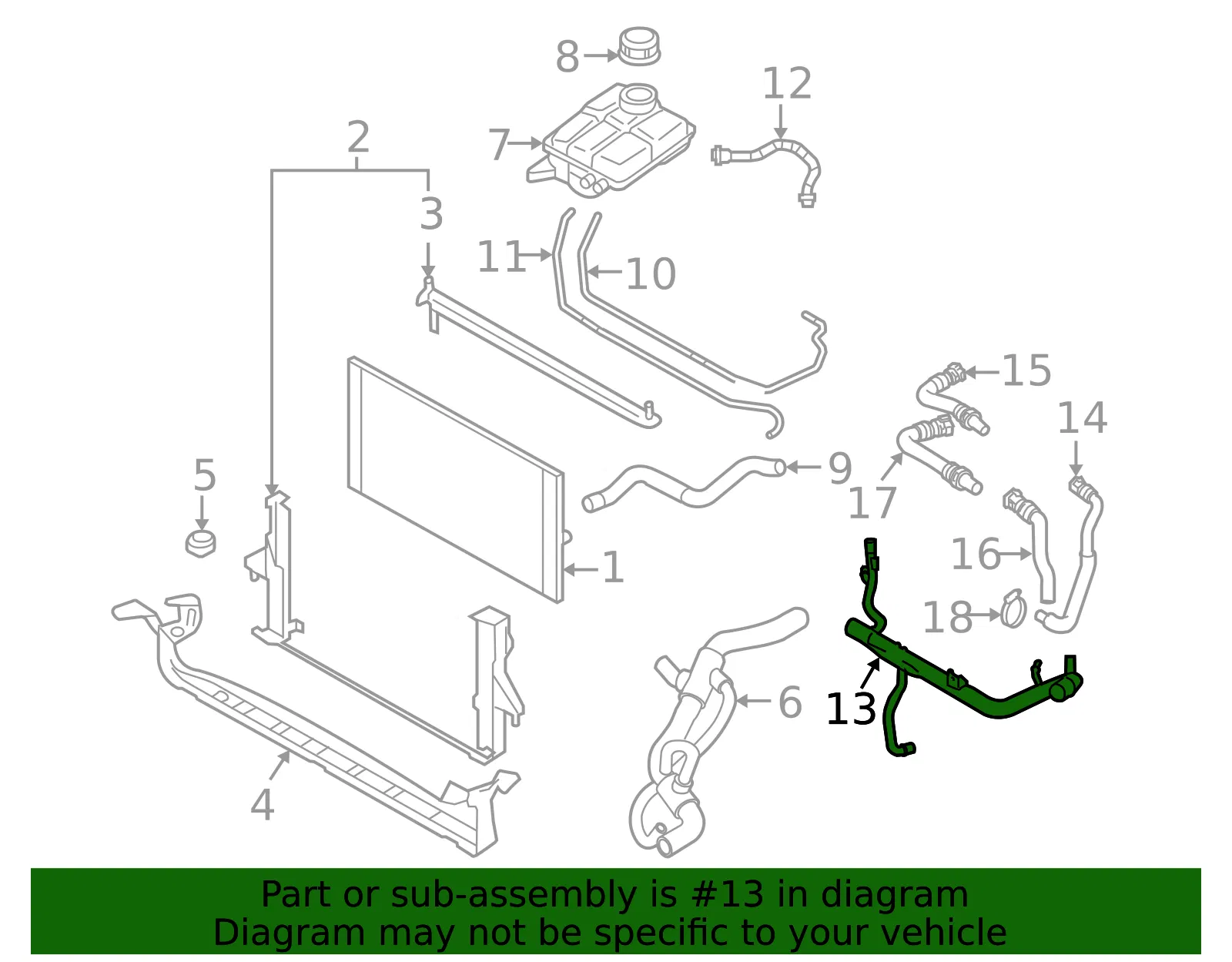 Engine Coolant Crossover Pipe - Volvo (8692881) - view 2