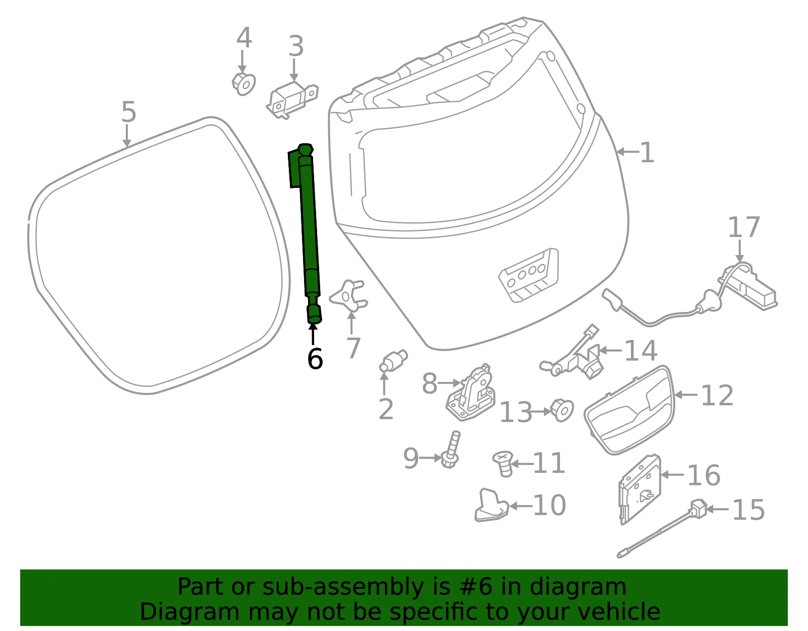 Lift Cylinder - Driver's Side (LH) - Nissan (90451-3NK1A) - view 3