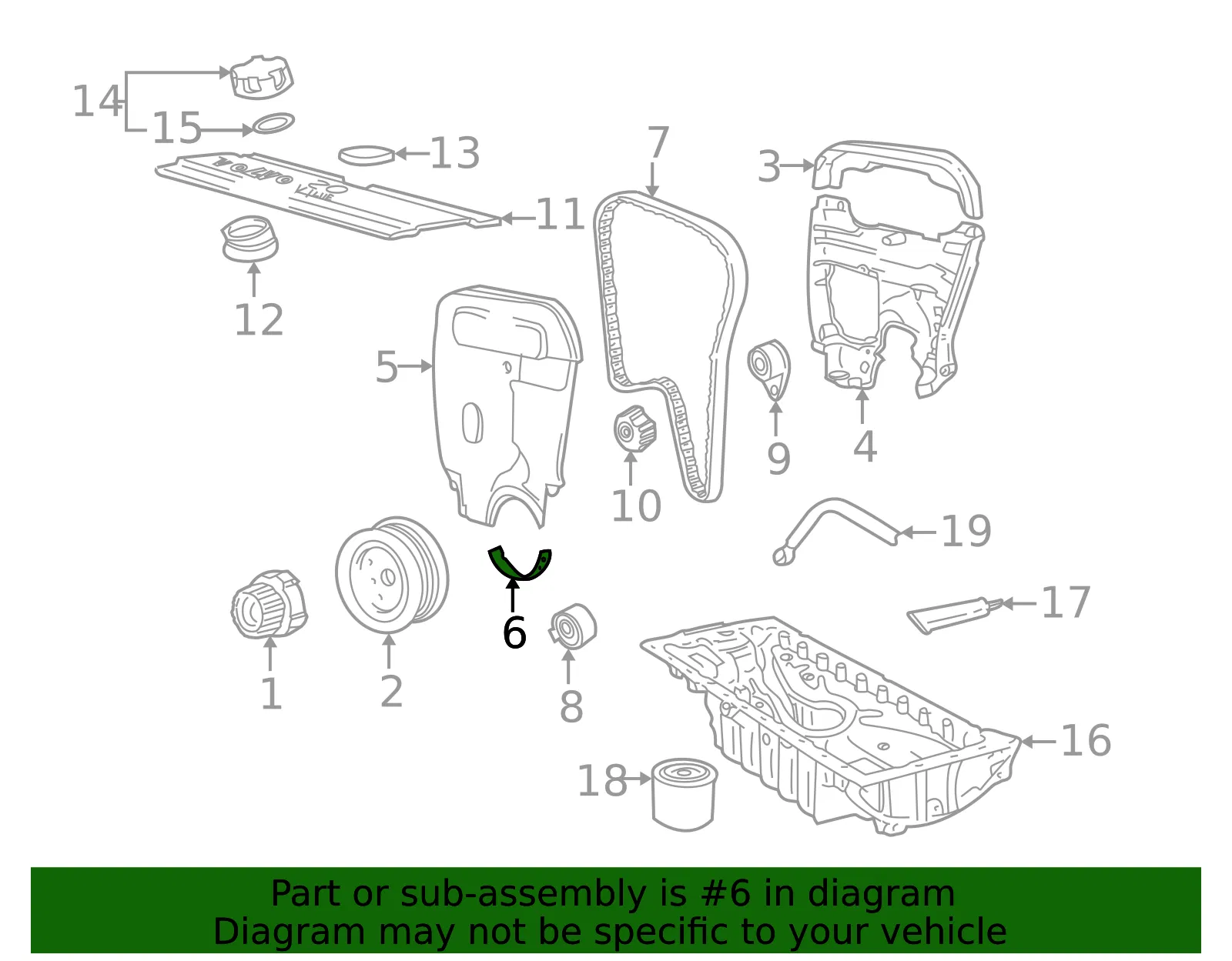 Engine Timing Cover - Volvo (9146795) - view 2