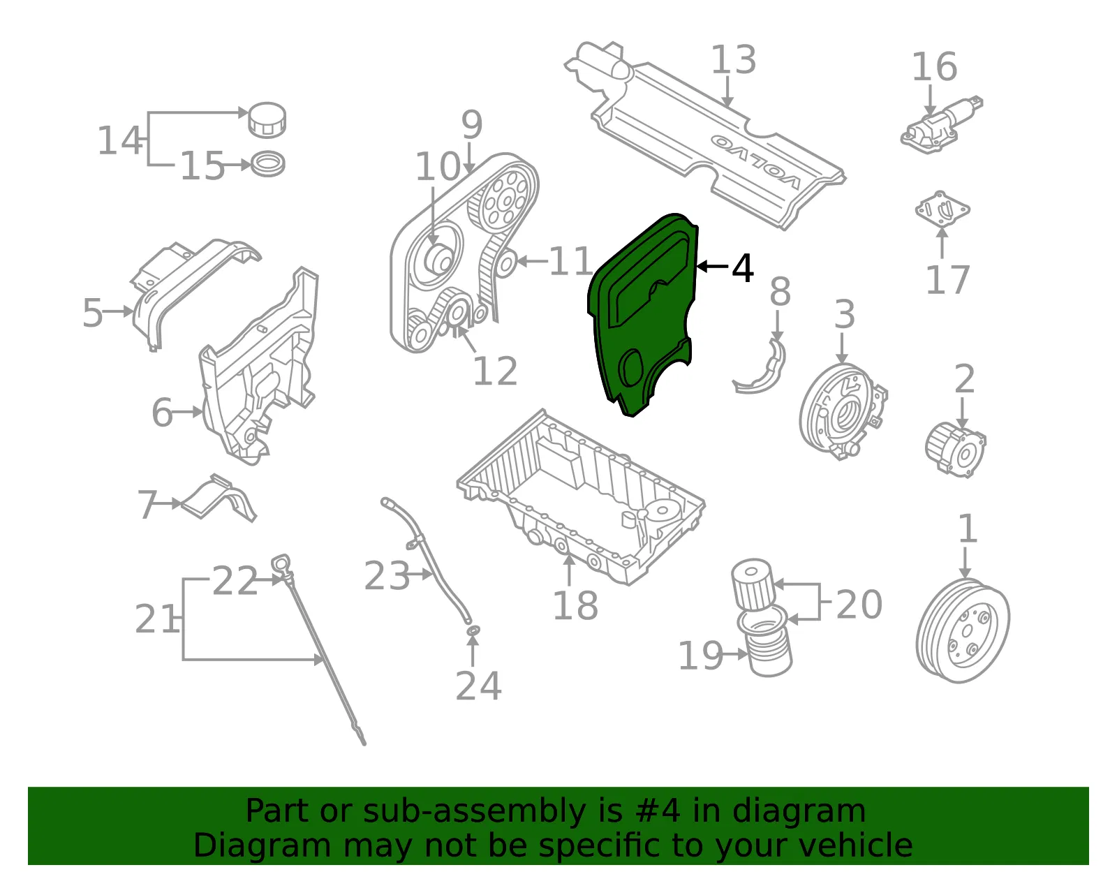 Engine Timing Cover - Volvo (9180744) - view 3