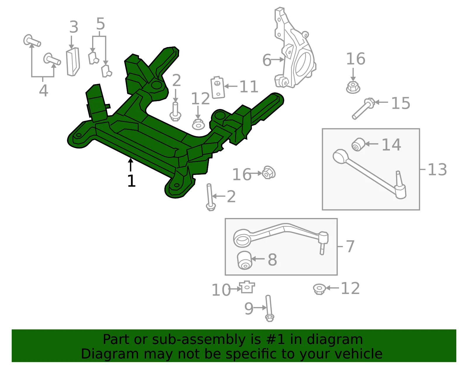 Engine Cradle - GM (92246830) - view 2