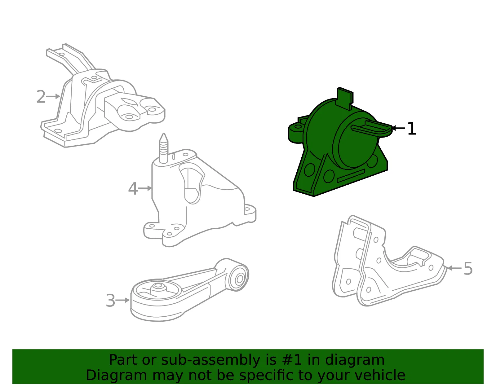 Passenger Side Engine Mount - GM (95136669) - view 5