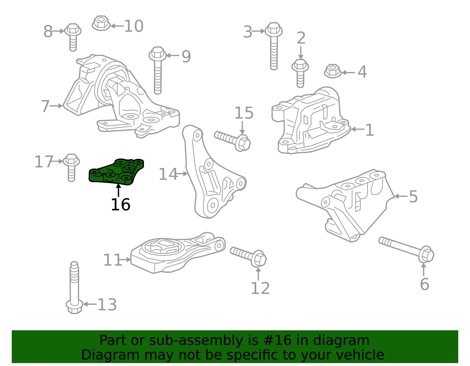 Automatic Transmission Mount Bracket - GM (95265893) - view 3