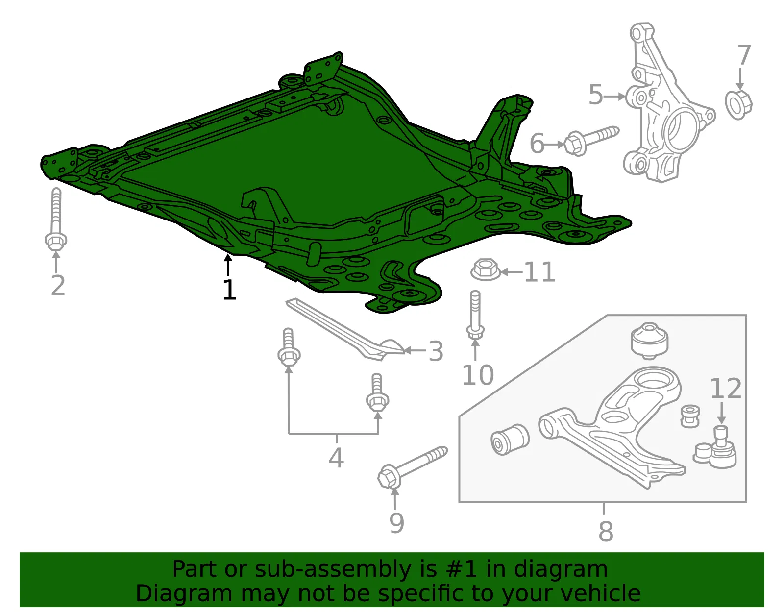 Engine Cradle - GM (95365694) - view 3