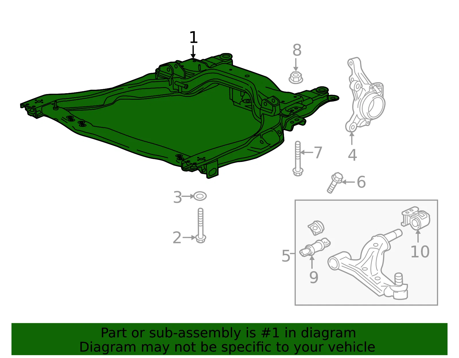 Engine Cradle - GM (95374367) - view 3