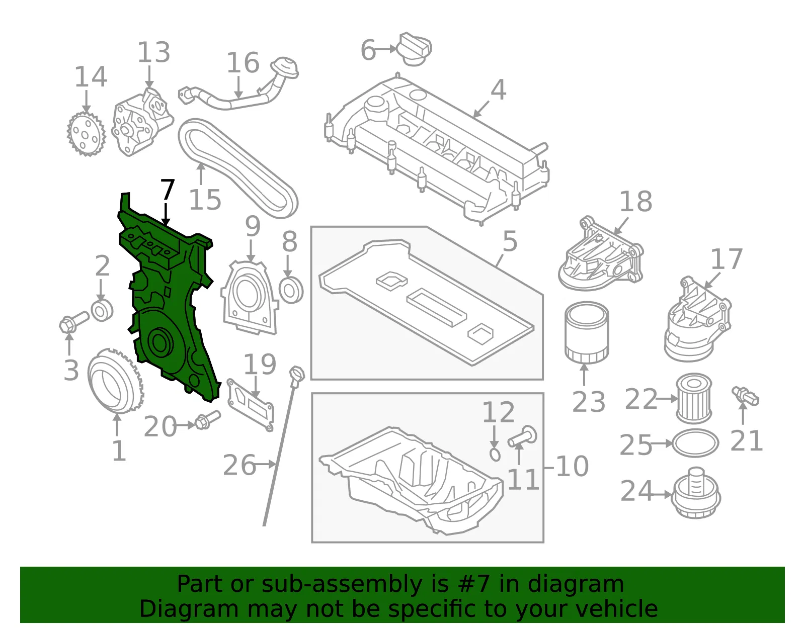 Engine Timing Cover - Ford (9E5Z-6019-B) - view 12