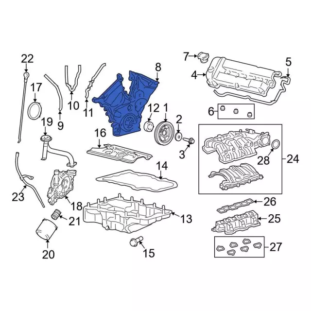 Engine Timing Cover - Ford (9E5Z-6019-B) - view 8