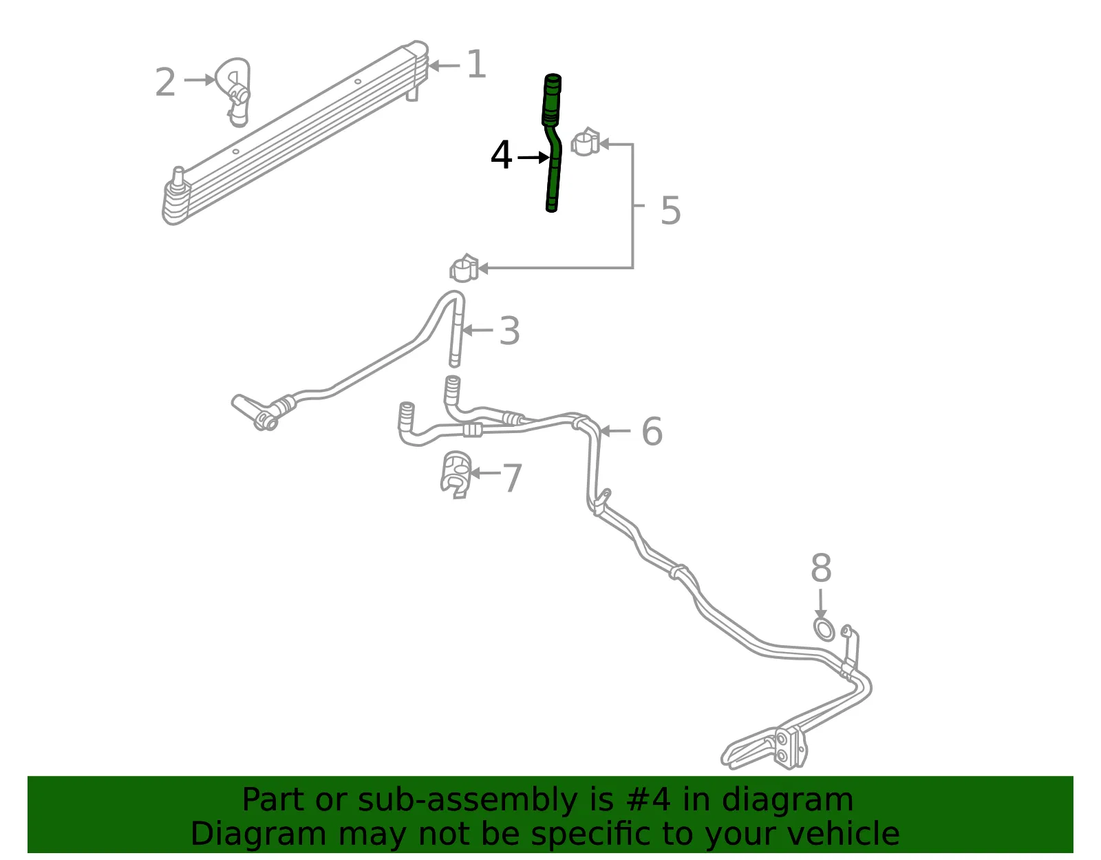Automatic Transmission Oil Cooler Hose - Ford (9L3Z-7B028-H) - view 8