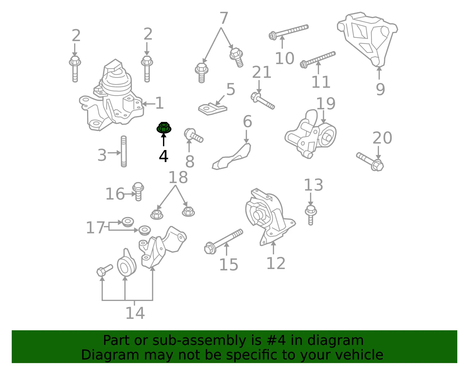 Engine Mount Nut - Mazda (9yb041025a) - view 2