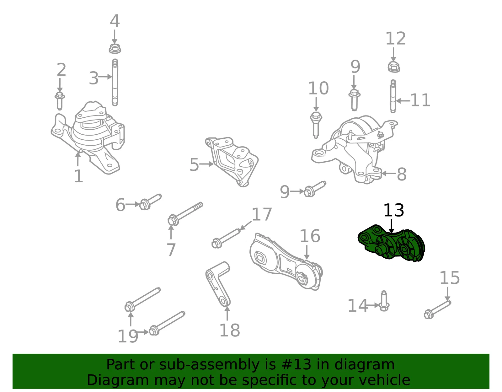 Engine Support Rod - Ford (AA5Z-6068-B) - view 4