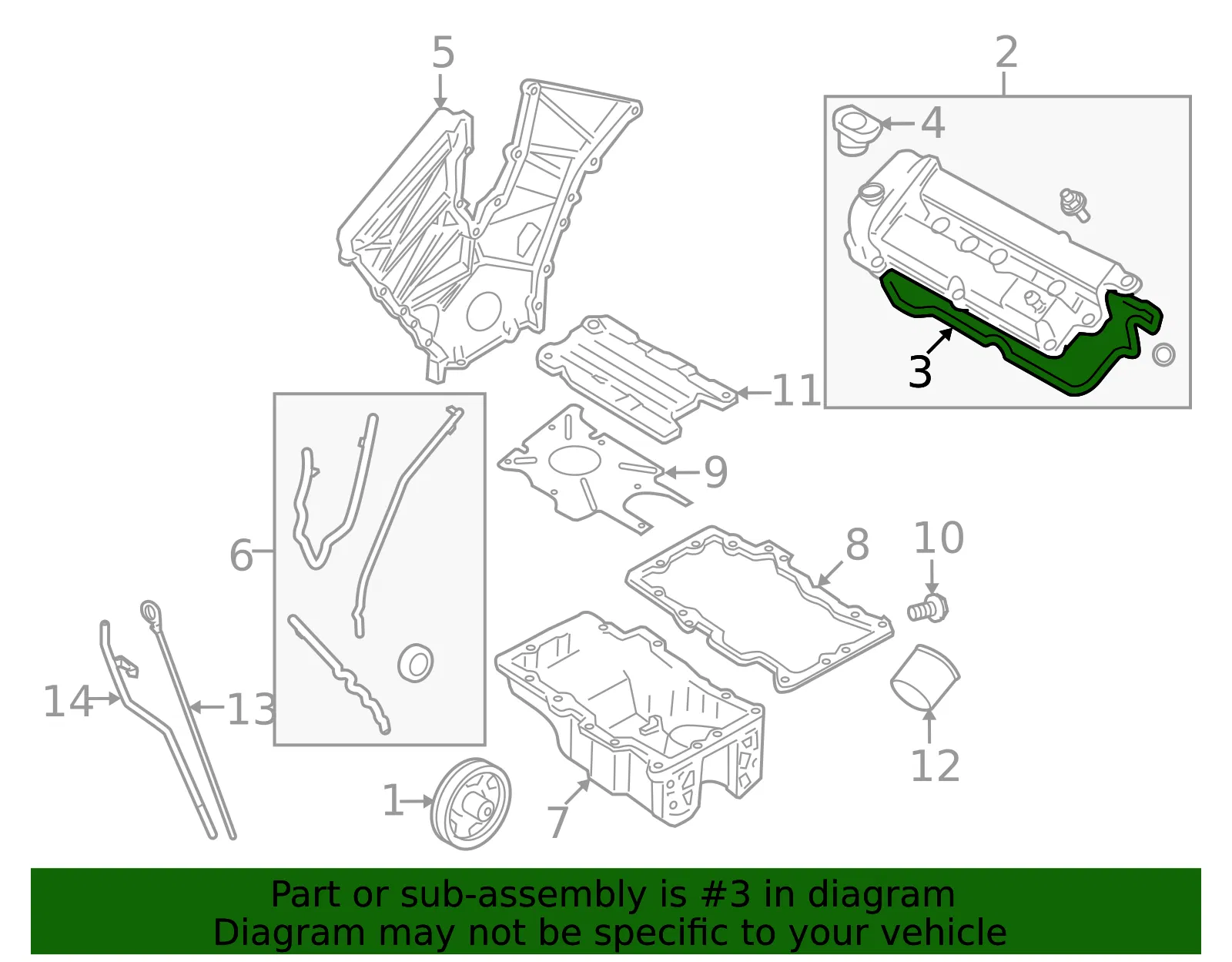 Valve Cover Gasket - Driver's Side (LH) - Mazda (AJTM-10-2D5) - view 2
