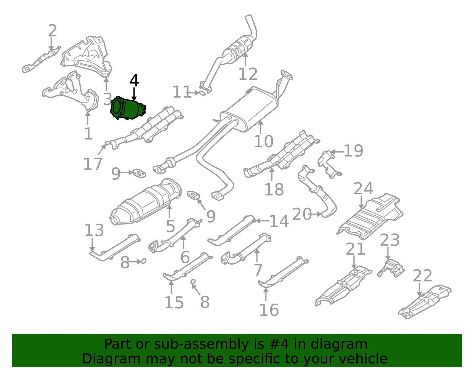 Catalytic Converter - Nissan (B08A1-4W10A) - view 2