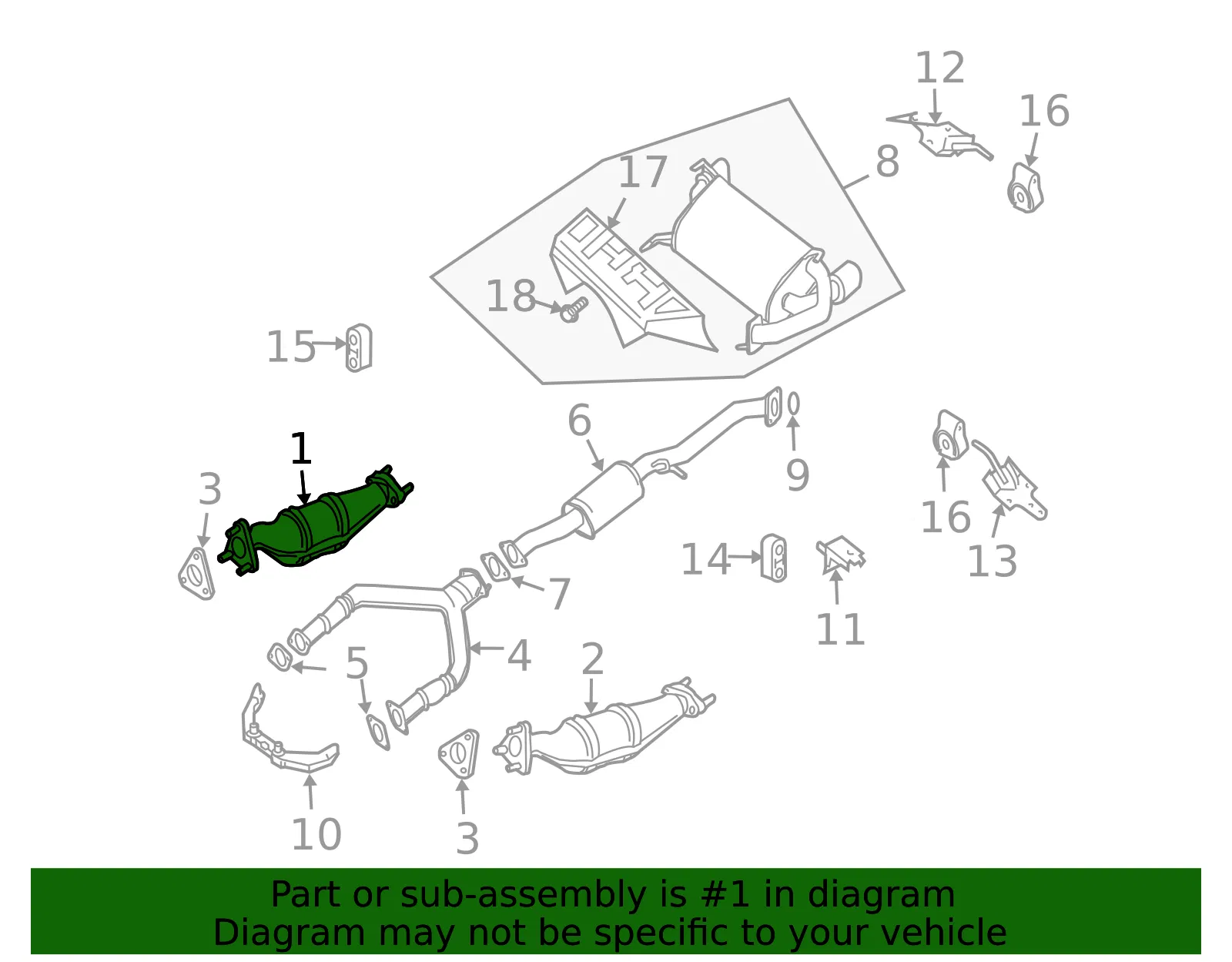 Value Advantage™ VA CATALYTIC CONVERTER - Nissan (B08B2-EV11PNW) - view 2