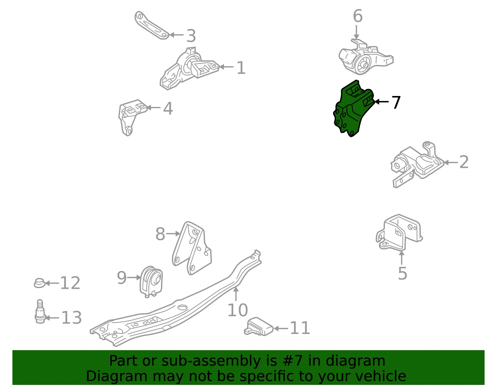 Bracket Engine - MAZDA (B26D39010B) - view 2