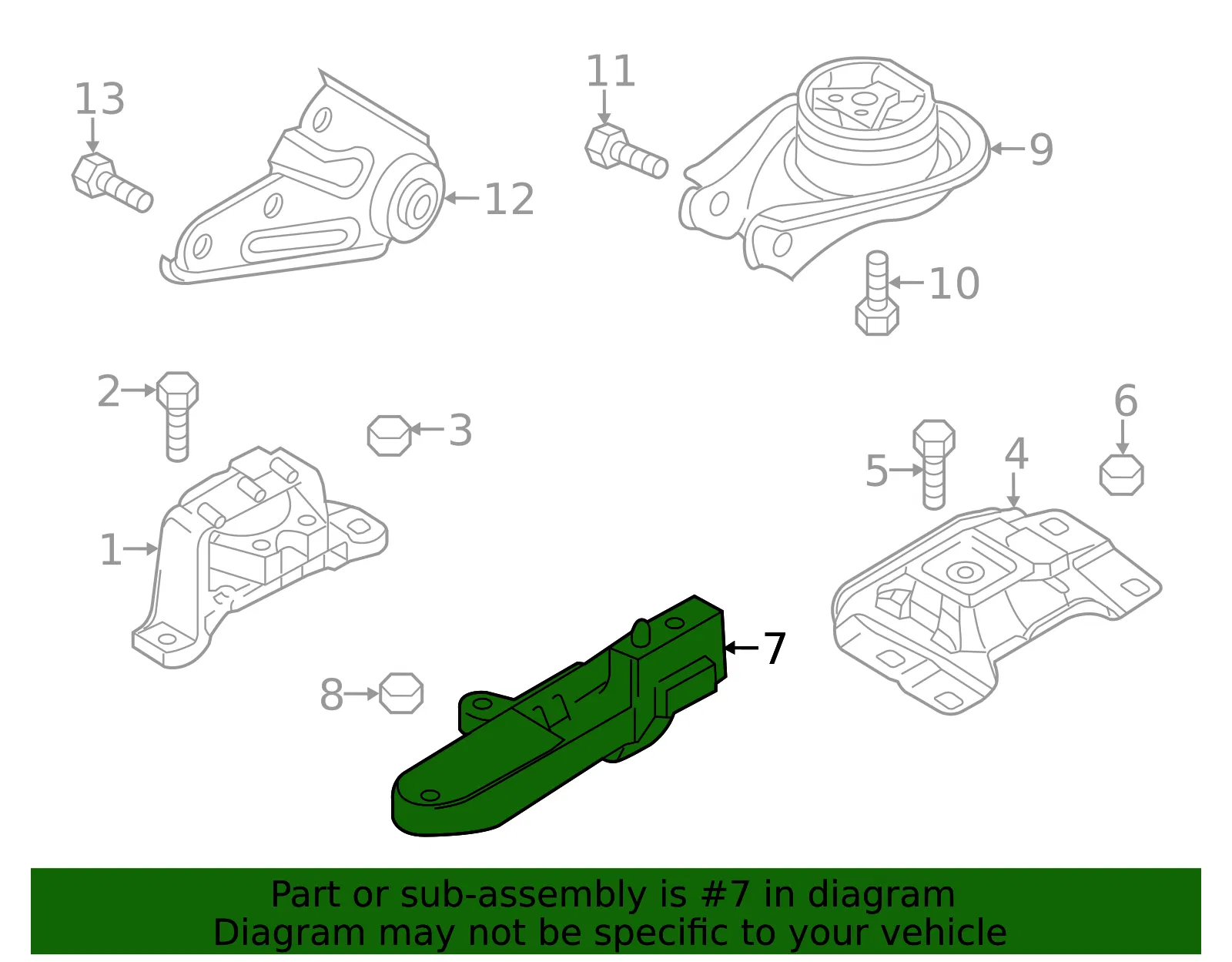 Automatic Transmission Mount Bracket - Mazda (BBM5-39-080B) - view 3