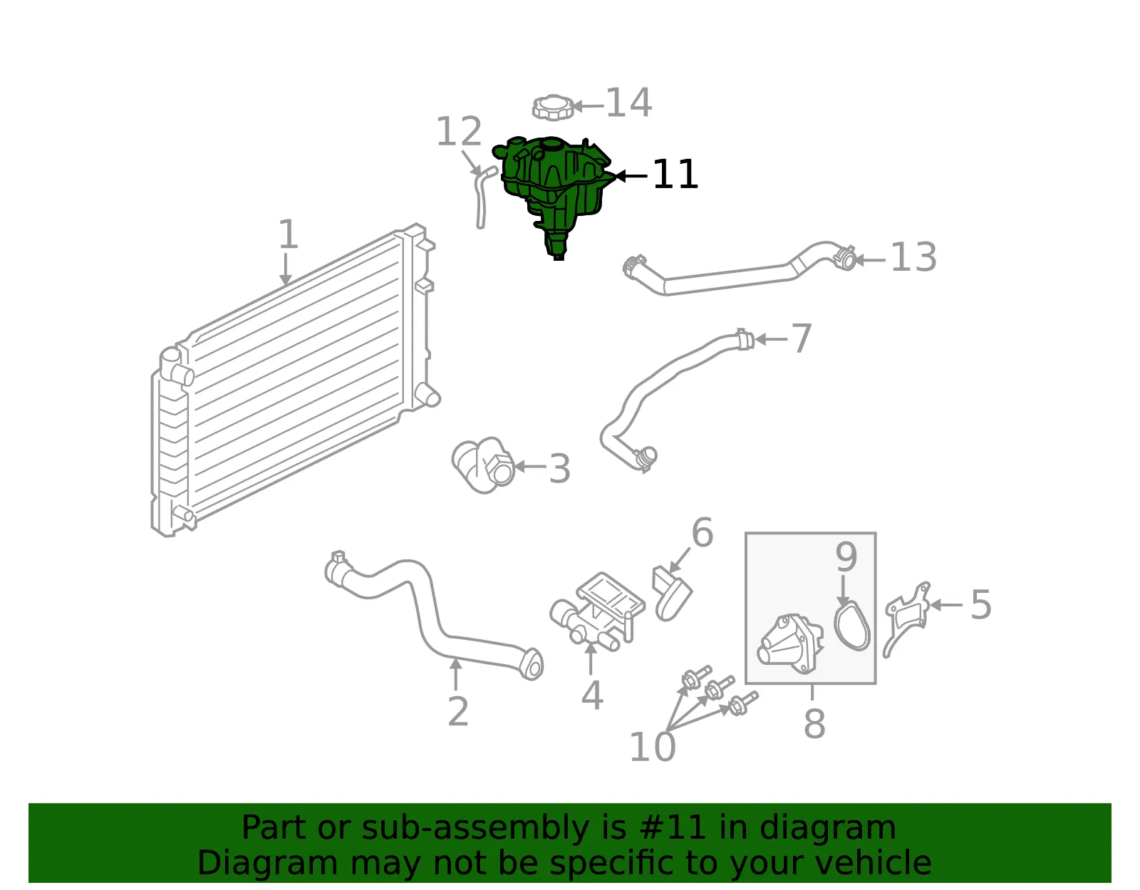 Engine Coolant Reservoir - Ford (BL8Z-8A080-A) - view 13