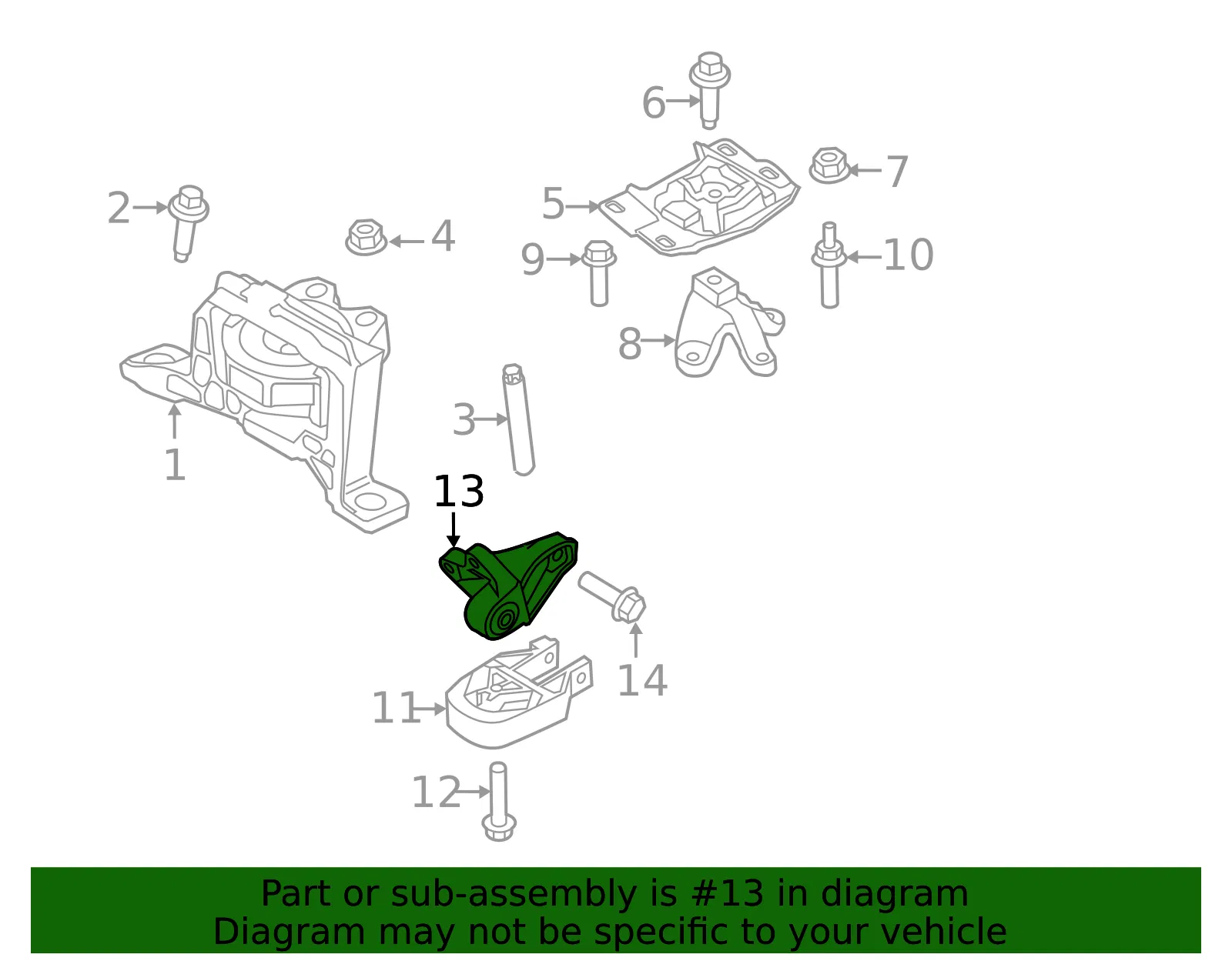 Automatic Transmission Mount Bracket - Ford (BV6Z-6E042-A) - view 7