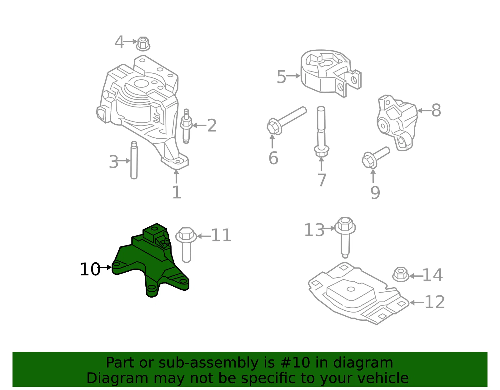 Engine Mount Support Bracket - Ford (BV6Z-7M125-B) - view 6