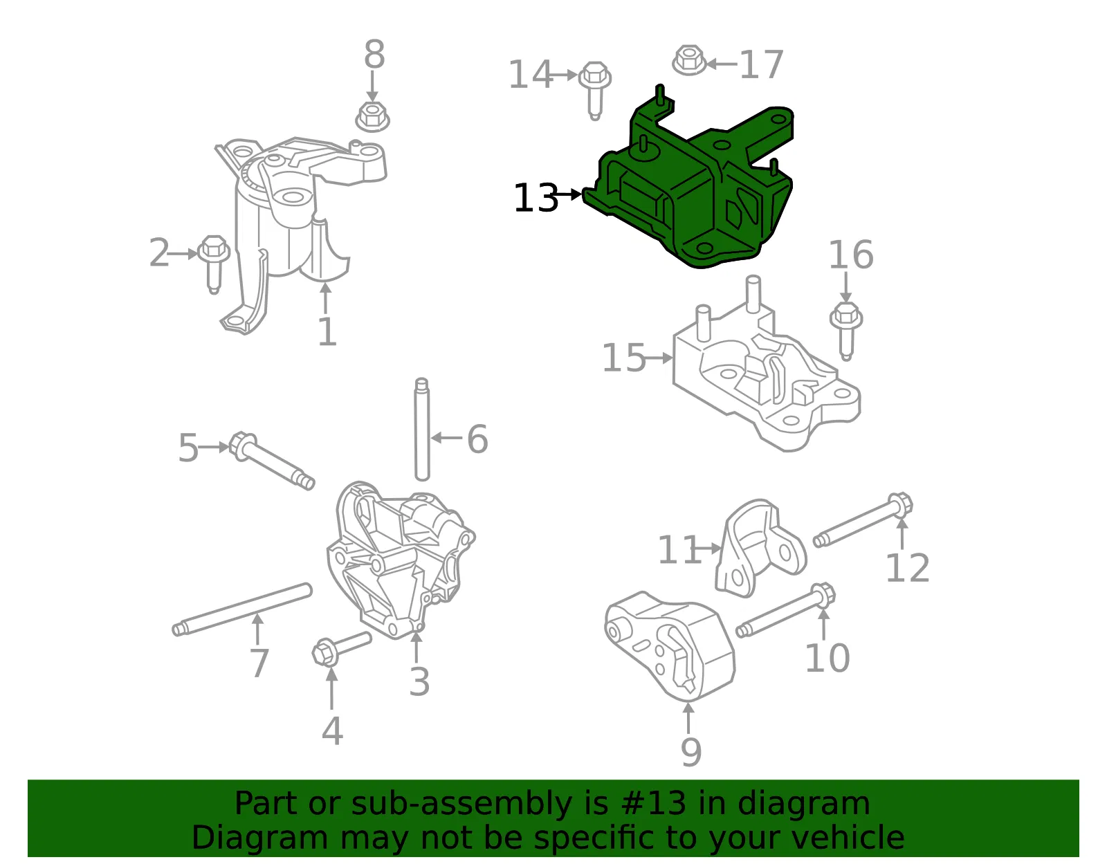 Automatic Transmission Mount - Ford (C1BZ-6068-E) - view 6