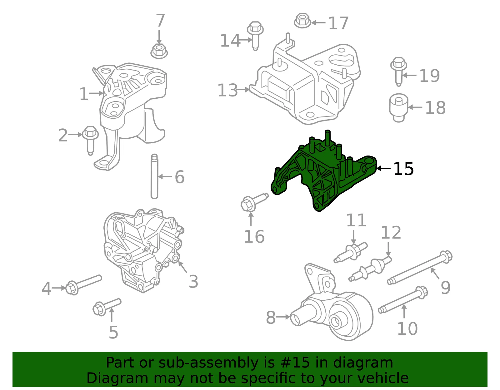 Engine Mount Support Bracket - Ford (C1BZ-7M125-A) - view 5