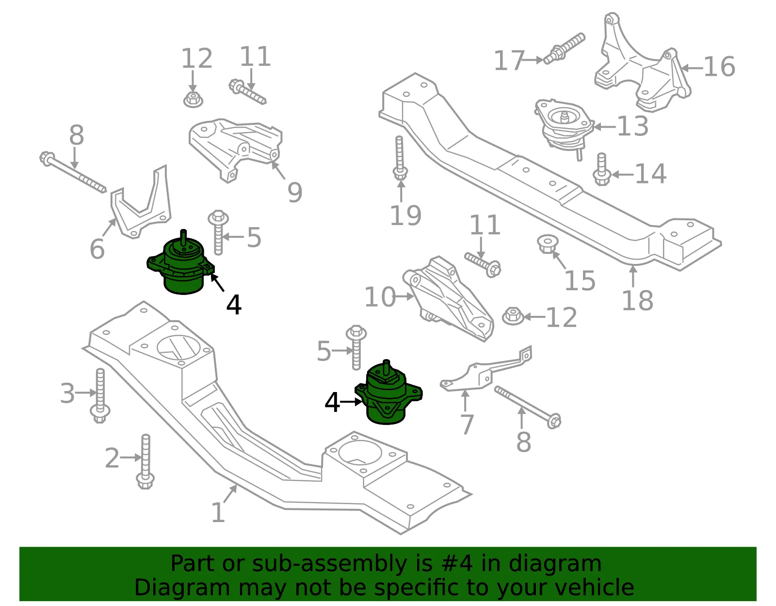 Bracket Engine Support - Ford (CK4Z-6096-E) - view 11