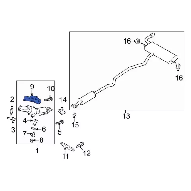 Catalytic Converter Heat Shield - Ford (CV6Z-9N454-B) - view 3