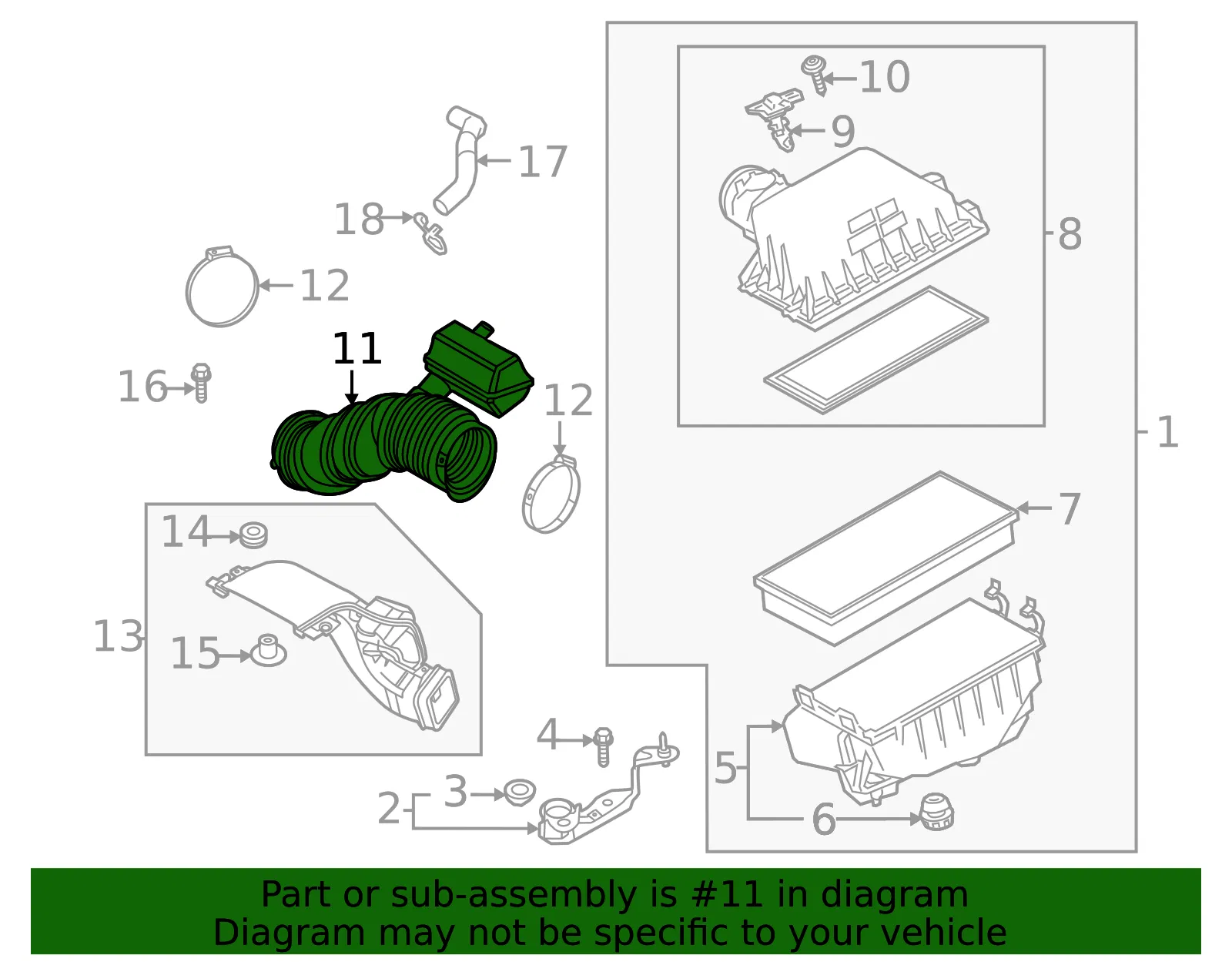 Engine Air Intake Hose - Mazda (CW01-13-220A) - view 2