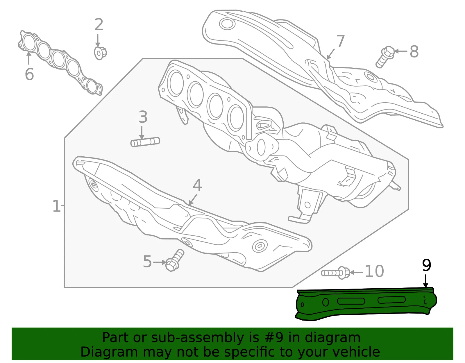 Exhaust Manifold Heat Shield Bracket - Mazda (CW01-40-081) - view 2