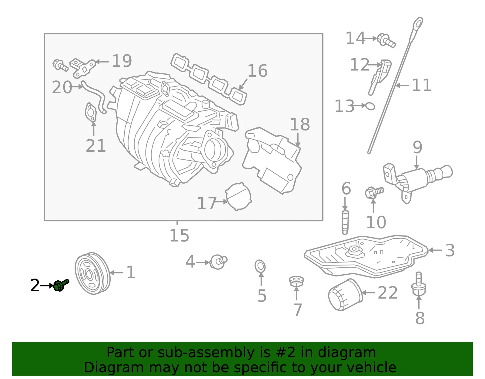 Crankshaft Pulley Bolt - Mazda (CWA1-11-406) - view 2