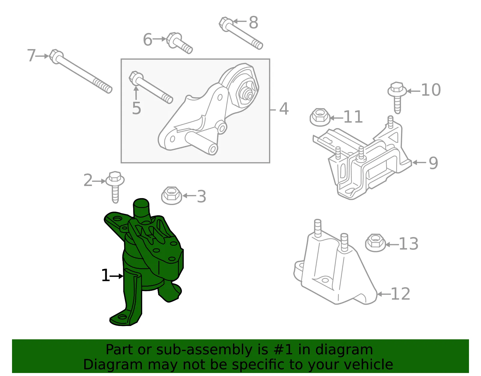Engine Mount - Mazda (D651-39-060F) - view 3