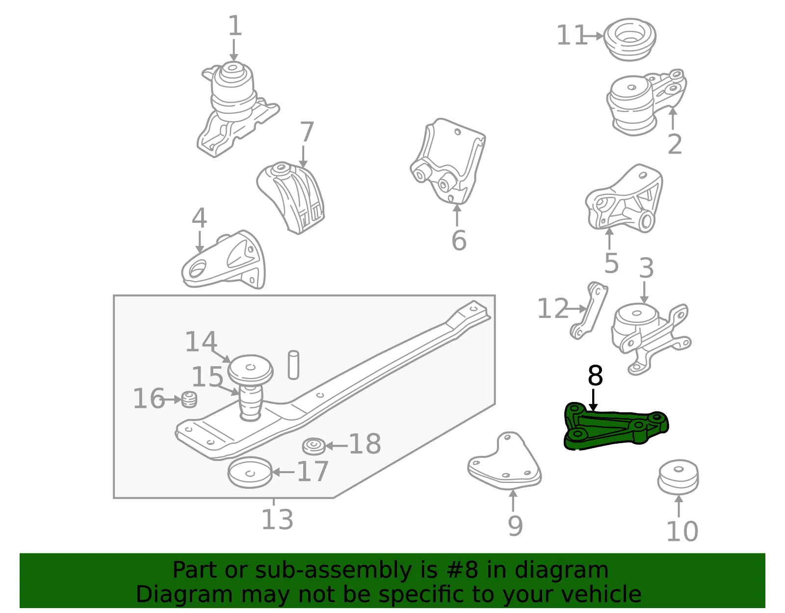BRACKET NO 4 ENGINE NLA - Mazda (EC13-39-080) - view 2