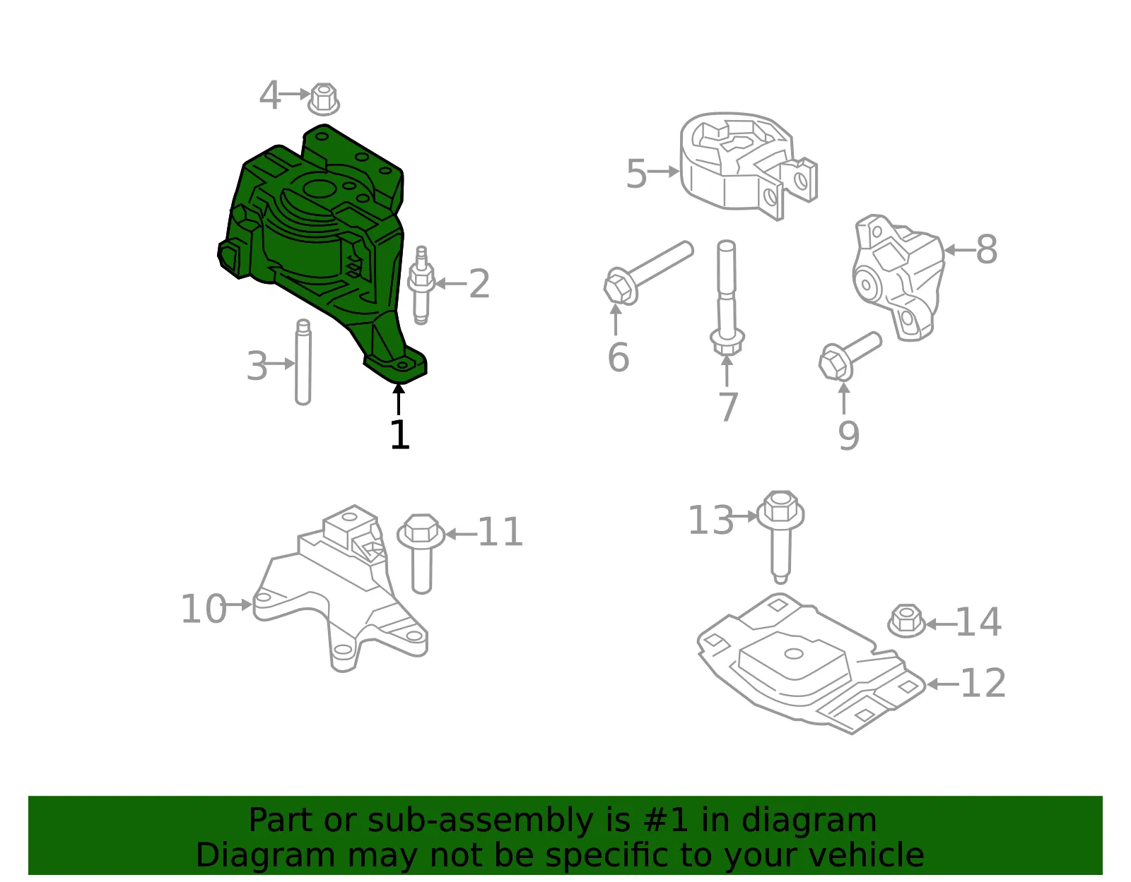 Bracket Engine Front Support - Ford (EJ7Z-6038-A) - view 4