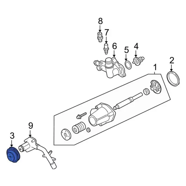 Engine Water Pump Pulley - Ford (F87Z-8509-AB) - view 4