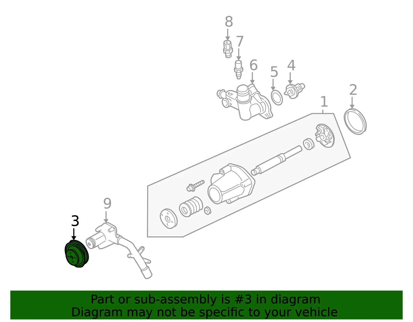 Engine Water Pump Pulley - Ford (F87Z-8509-AB) - view 6