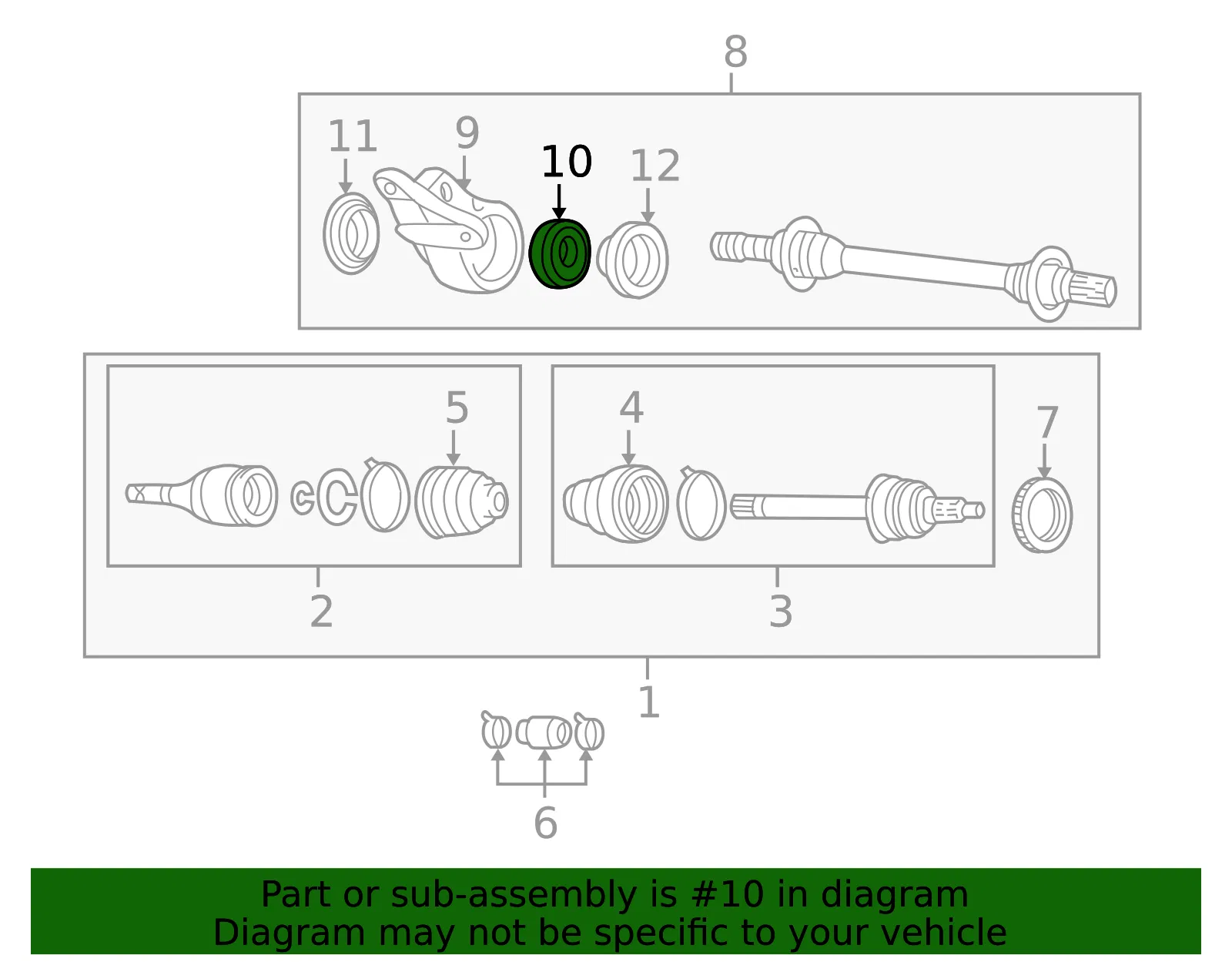 Cv Axle Shaft Carrier Bearing - Mazda (FA09-25-155) - view 3