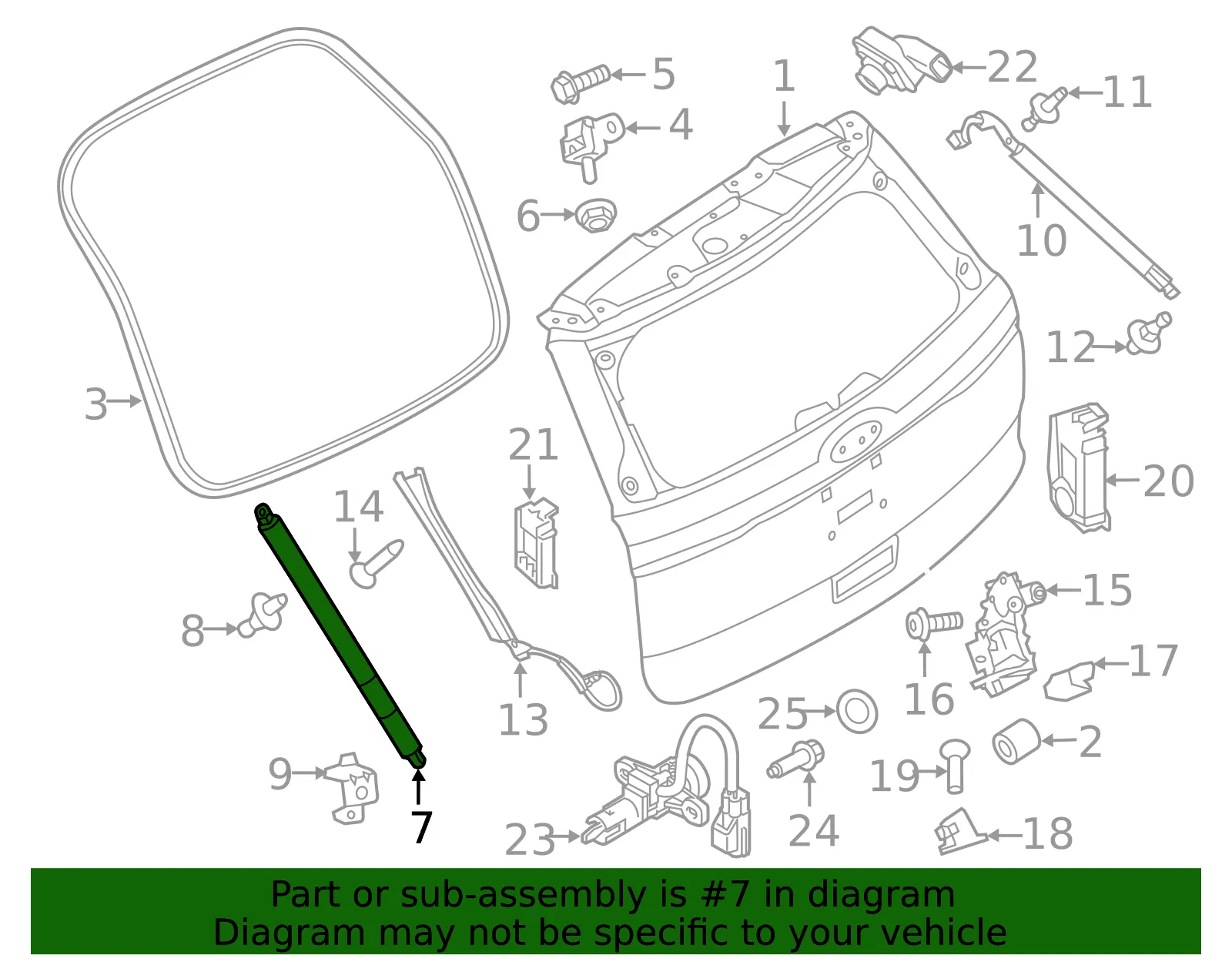 Lift Cylinder - Driver's Side (LH) - Ford (FB5Z-78406A11-B) - view 5
