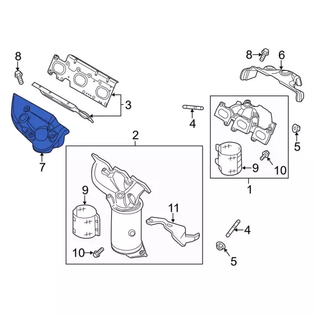 Exhaust Manifold Heat Shield - Ford (FB5Z-9A462-B) - view 9