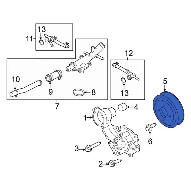 Engine Water Pump Pulley - Ford (FT4Z-8509-B) - view 3
