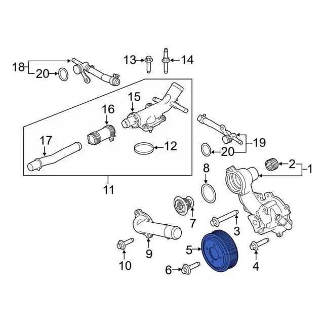 Engine Water Pump Pulley - Ford (FT4Z-8509-B) - view 4