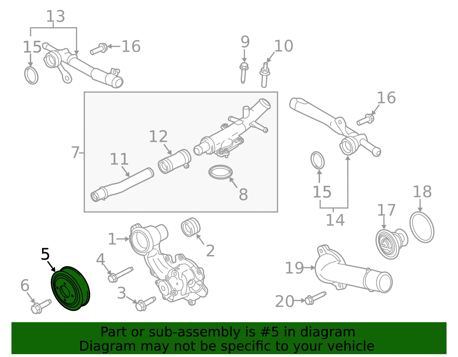 Engine Water Pump Pulley - Ford (FT4Z-8509-B) - view 9